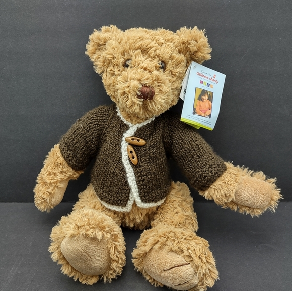 17" Charity Bear by President's Choice wearing a handsome brown cardigan - Picture 8 of 10